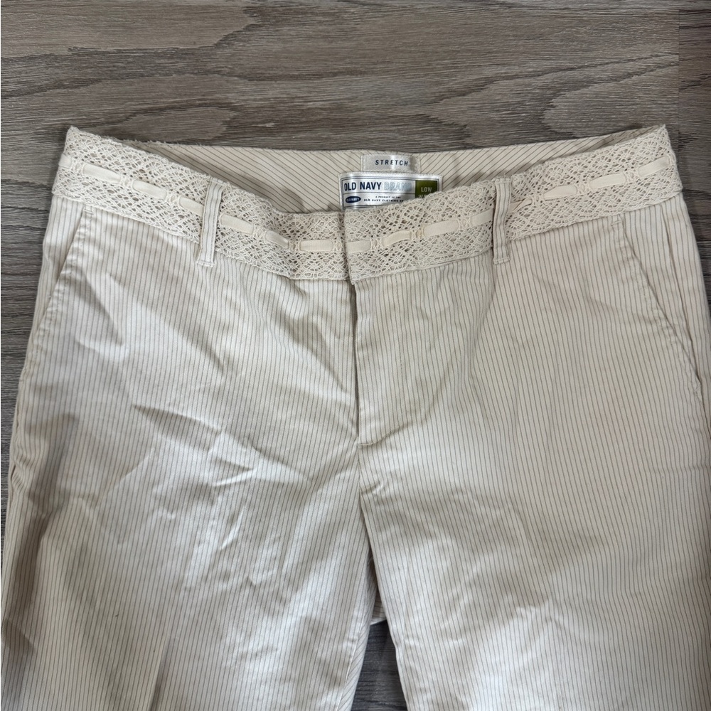 Vintage Y2K Old Navy Low Rise Cream Trousers Woman’s Size 8 - Picture 4 of 6